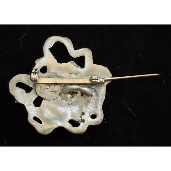 Vintage Unsigned Silver Tone Metal Lady in the Wind Brooch/Pendant, Art Nouveau - Picture 4 of 9